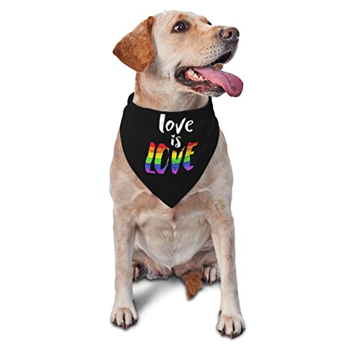 Love is Love Pride Gay Pride Lesben LGBT Frühlings-Hundehalstuch für Jungen, großes Welpen-Kopftuch, verstellbare weiche Dreiecks-Lätzchen, Zubehör für kleine, mittelgroße und große Hunde, Katzen, We von AOOEDM