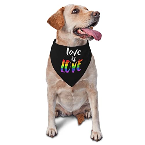 Love is Love Pride Gay Pride Lesben LGBT Frühlings-Hundehalstuch für Jungen, großes Welpen-Kopftuch, verstellbare weiche Dreiecks-Lätzchen, Zubehör für kleine, mittelgroße und große Hunde, Katzen, We Love is Love Pride Gay Pride Lesben LGBT Frühlings-Hundehalstuch für Jungen, großes Welpen-Kopftuch, verstellbare weiche Dreiecks-Lätzchen, Zubehör für kleine, mittelgroße und große Hunde, Katzen, We von AOOEDM