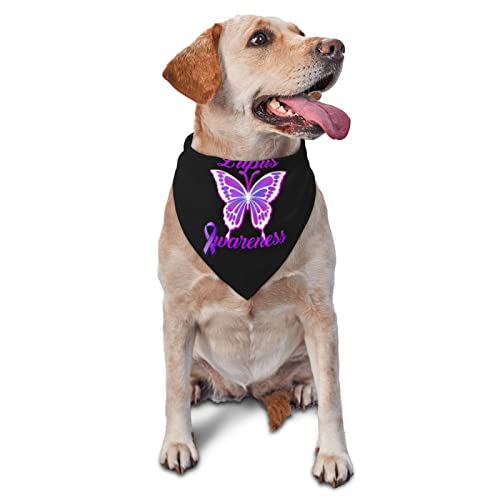 Lupus Awareness Frühlings-Hundehalstuch für Jungen, großes Welpen-Kopftuch, verstellbares, weiches Dreiecks-Lätzchen, Zubehör für kleine, mittelgroße und große Hunde, Katzen, Weiß von AOOEDM