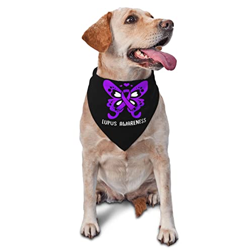 Lupus Awareness Frühlings-Hundehalstuch für Jungen, großes Welpen-Kopftuch, verstellbares, weiches Dreiecks-Lätzchen, Zubehör für kleine, mittelgroße und große Hunde, Katzen, Weiß von AOOEDM