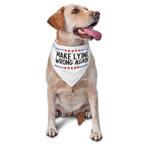 Make Lying Wrong Again Frühlings-Hundehalstuch für Jungen, großes Welpen-Kopftuch, verstellbares, weiches Dreiecks-Lätzchen, Zubehör für kleine, mittelgroße und große Hunde und Katzen, weiß von AOOEDM