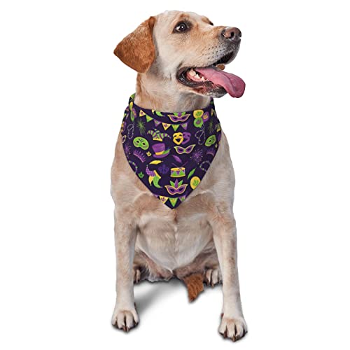 Mardi Gras Hunde-Bandanas, Haustier-Schal, dreieckiges Lätzchen, für Jungen und Mädchen, verstellbares Kopftuch, Zubehör für kleine, mittelgroße und große Welpen Mardi Gras Hunde-Bandanas, Haustier-Schal, dreieckiges Lätzchen, für Jungen und Mädchen, verstellbares Kopftuch, Zubehör für kleine, mittelgroße und große Welpen von AOOEDM
