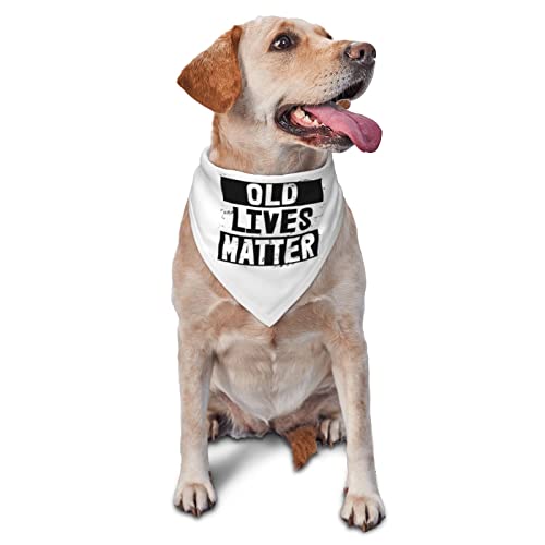 Old Lives Matter Frühlings-Hundehalstuch für Jungen, großes Welpen-Kopftuch, verstellbares, weiches Dreiecks-Lätzchen, Zubehör für kleine, mittelgroße und große Hunde, Katzen, Weiß von AOOEDM