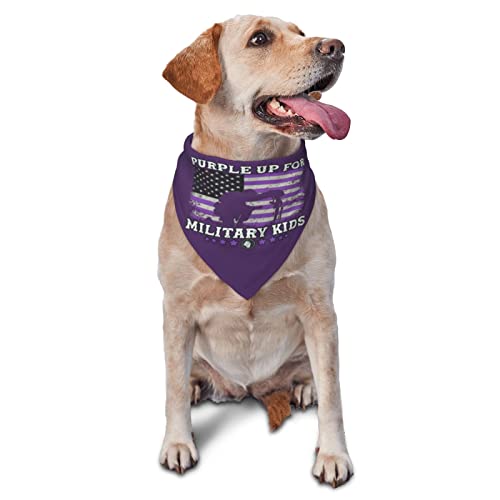 Purple Up Military Kids Military Kinder-Hundehalstuch, Haustier-Schal, dreieckiges Lätzchen, Katzen, verstellbares Kopftuch, Zubehör für kleine, mittelgroße und große Welpen von AOOEDM