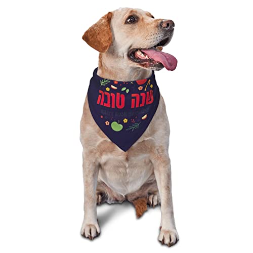 Rosh Hashanah Shana Tova Hunde-Bandanas, Haustier-Schal, dreieckiges Lätzchen, für Jungen und Mädchen, verstellbares Kopftuch, Zubehör für kleine, mittelgroße und große Welpen Rosh Hashanah Shana Tova Hunde-Bandanas, Haustier-Schal, dreieckiges Lätzchen, für Jungen und Mädchen, verstellbares Kopftuch, Zubehör für kleine, mittelgroße und große Welpen von AOOEDM