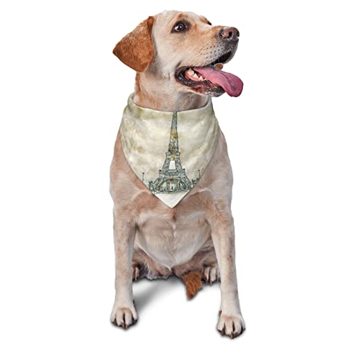 Stilvolles Kunst-Eiffelturm-Muster mit blauem Himmel, Hunde-Bandanas, Haustier-Schal, Dreiecks-Lätzchen, Katzen, verstellbares Kopftuch, Zubehör für kleine, mittelgroße und große Welpen Stilvolles Kunst-Eiffelturm-Muster mit blauem Himmel, Hunde-Bandanas, Haustier-Schal, Dreiecks-Lätzchen, Katzen, verstellbares Kopftuch, Zubehör für kleine, mittelgroße und große Welpen von AOOEDM