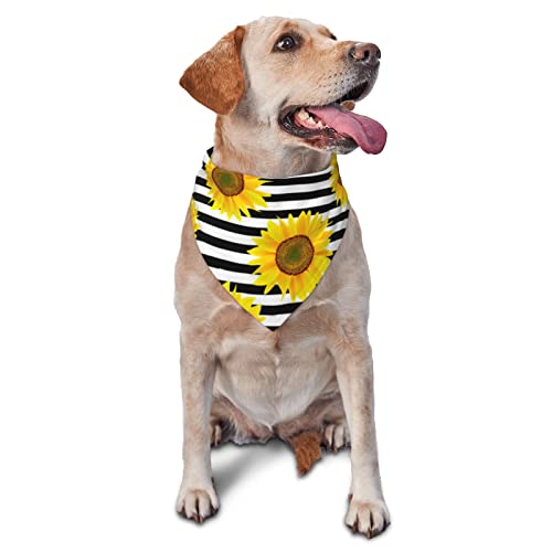 Streifen Sonnenblumen Frühling Hundehalstücher Junge Groß Welpen Kopftuch Verstellbare weiche Dreieckslätzchen Zubehör für kleine, mittelgroße und große Hunde Katzen Weiß Streifen Sonnenblumen Frühling Hundehalstücher Junge Groß Welpen Kopftuch Verstellbare weiche Dreieckslätzchen Zubehör für kleine, mittelgroße und große Hunde Katzen Weiß von AOOEDM