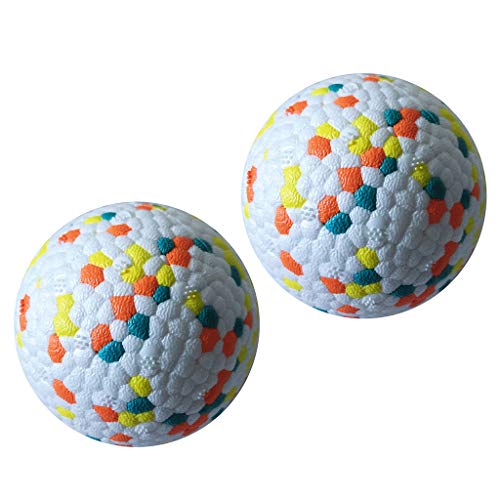 AOOOWER 2 PCs TPU Hundepuppbällchen Haustier Zahnen Reinigung Kaut Molar Interactive Toys Hundespielzeug Weihnachten von AOOOWER