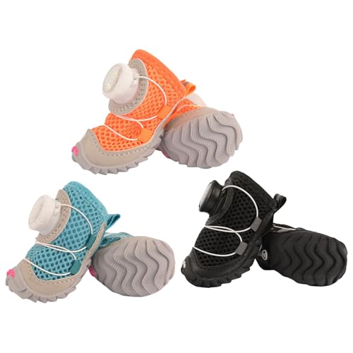 AOOOWER 2pcs Leichte Hundeschuhschuhe Oxford Soals Sneakers Regulierbarer Haustierstiefel Für Kleine Katzen Welpen Schuhe Wetterfest Hundestiefel von AOOOWER