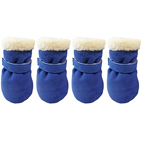 AOOOWER 4 PC/Set Winter Haustierhundschuhe Für Kleine Hunde Katzen Super Warm Verdickten Schneestiefel Leichte Katzen Haustiere Mittel Winddichtem Wetter Abkratzen Abkratzen von AOOOWER