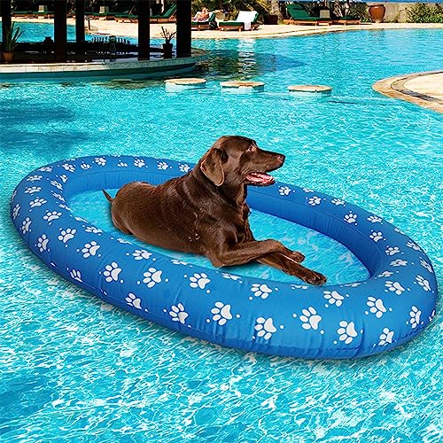 AOOOWER Aufblasbarer Hund Schwimmen Schwimmflocken Für Welpen Lustiges Schwimmparty Spiel Großes Schwimmen Schwimmflecken Für Den Lake River Pool Aufblasbar von AOOOWER
