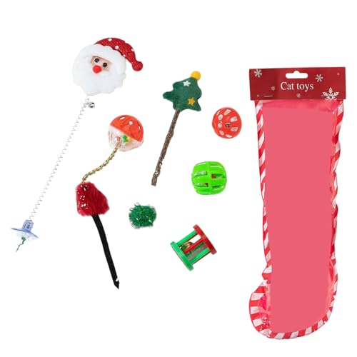 AOOOWER Haustierfreundliches Weihnachtsspielzeug-Set, sicheres Bissresistent, Katzenspielzeug, Intelligenz, Katzenspielzeug für interaktive Spielzeiten mit Haustier AOOOWER Haustierfreundliches Weihnachtsspielzeug-Set, sicheres Bissresistent, Katzenspielzeug, Intelligenz, Katzenspielzeug für interaktive Spielzeiten mit Haustier von AOOOWER