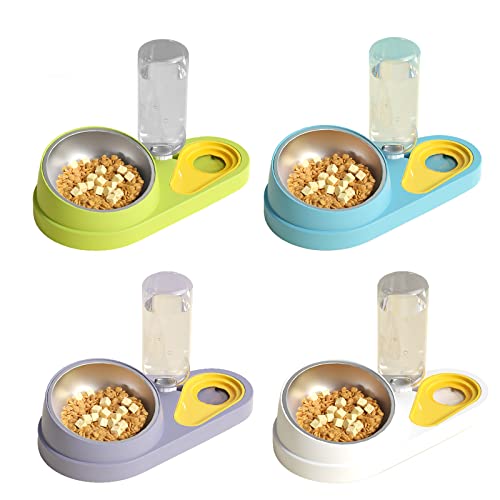 AOOOWER Haustiergeschirr Hundefutter Schüssel Automatische Wasserflaschenspender Geneigter Erhöhter Edelstahl Abtrennbarer Wasserer Pet Automatisch Feeder Hund Wasserfutterspender Set Set AOOOWER Haustiergeschirr Hundefutter Schüssel Automatische Wasserflaschenspender Geneigter Erhöhter Edelstahl Abtrennbarer Wasserer Pet Automatisch Feeder Hund Wasserfutterspender Set Set von AOOOWER