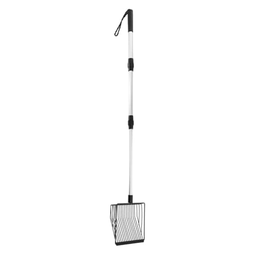 AOOOWER Hühnerstreuschaufel mit Schaufel, Teleskopgriff, Metallschaufel, hohl, Kotsieb, ergonomischer Metallgriff, Allzweck-Abfallentferner von AOOOWER