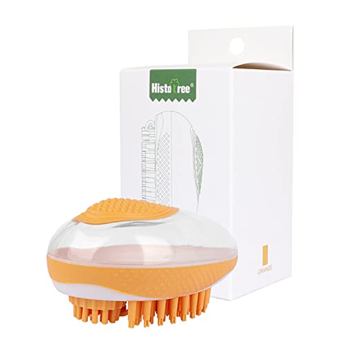 AOOOWER Hund Beruhigender Bürstenmassagebad Mit Shampoo Spender Weicher Kamm Für Kurze Hunde Und Katzen Deshedding Hundebad Mit Seife Haustiermassage Deshedding Pflegepinsel Und Kämme Kurz Lang von AOOOWER