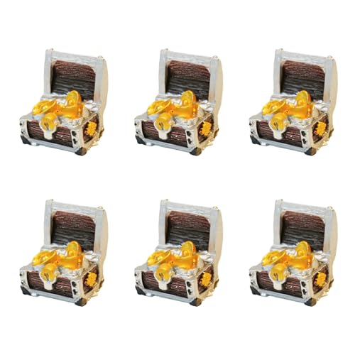 AOOOWER Miniatur-Schatzkisten, Landschaftsdekoration, Aquarium-Dekoration für Aquarium-Enthusiasten, sicheres Aquarium-Zubehör von AOOOWER