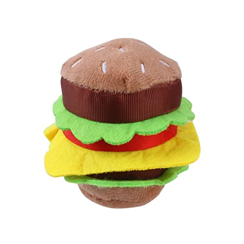 AOOOWER Pet Dog Chew Toy For Small Dogs Plush Hamburger Toy Dogs Soft Tething Toy Aggressive Chewers Toy Puppy Gift Pet Supplies For Cats Dogs von AOOOWER