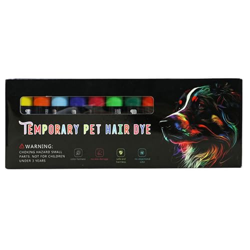 AOOOWER Temporäre Haustierkreide, 12 helle Farben, für sichere und harmlose Haustiere, waschbarer Farbstoff von AOOOWER