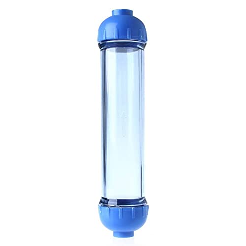 AOOOWER Wasserfilter, klares Gehäuse mit 6,35 mm Anschlüssen für Wasservorfilterung und RO-System, geeignet für verschiedene Filtermedien, Aquarium, Heizung, Licht, Thermometer, Kies, Sand, von AOOOWER