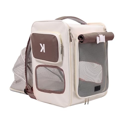 Haustier-Rucksack, weich, großes Fassungsvermögen, mit Fenster, atmungsaktive Haustier-Tragetasche, Sightseeing-Tasche von AOOOWER