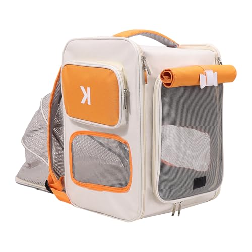 Haustier-Rucksack, weich, großes Fassungsvermögen, mit Fenster, atmungsaktive Haustier-Tragetasche, Sightseeing-Tasche von AOOOWER