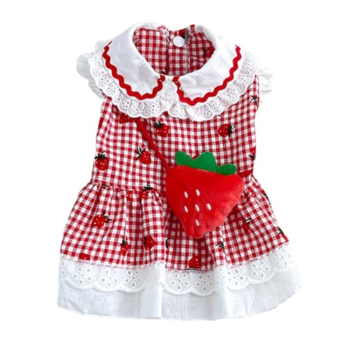 Haustierkleid mit Erdbeermuster, weich, dünn, kühlendes Hundekleid, Prinzessinnenkleid für den täglichen Spaziergang oder Partys Haustierkleid mit Erdbeermuster, weich, dünn, kühlendes Hundekleid, Prinzessinnenkleid für den täglichen Spaziergang oder Partys von AOOOWER