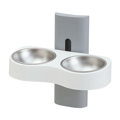 Katzen Futternapf Bewässerungsnapf Doppelnapf Hundenapf mit Wandmontage Katzen Futternapf für Wasser Futter Höhenverstellbar Katzen Futternapf Bewässerungsnapf Doppelnapf Hundenapf mit Wandmontage Katzen Futternapf für Wasser Futter Höhenverstellbar von AOOOWER