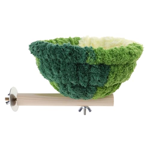 Stehende Sitzstange für Papageien, Plüschbett, Nest, Baumhaus für kleine Vögel, Schraubbefestigung, Sitzstange, Bett, Vogelspielzeug von AOOOWER