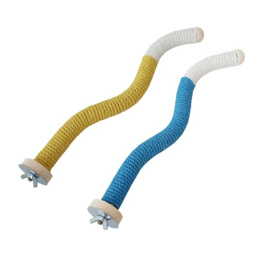 Vogel-Kauspielzeug, Plattform, Käfig-Spielzeug, Krallenschleifen, Waschspielzeug, Papageien, Peeling, Stick für kleine oder mittelgroße Papageien, 2 Stück von AOOOWER