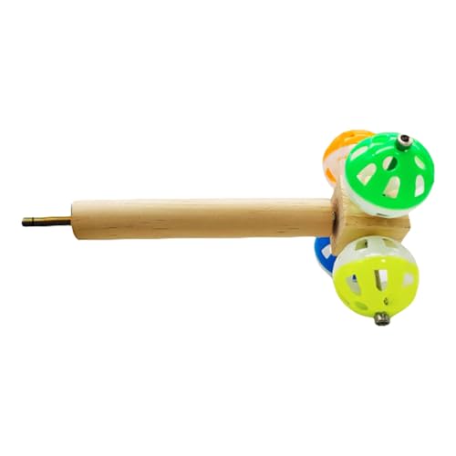 Vogel-Sitzstange aus Holz mit drehbaren Glocken, Käfig-Trainingsspielzeug für Papageien, Käfig, Unterhaltung, Aktivitätsspielzeug Vogel-Sitzstange aus Holz mit drehbaren Glocken, Käfig-Trainingsspielzeug für Papageien, Käfig, Unterhaltung, Aktivitätsspielzeug von AOOOWER