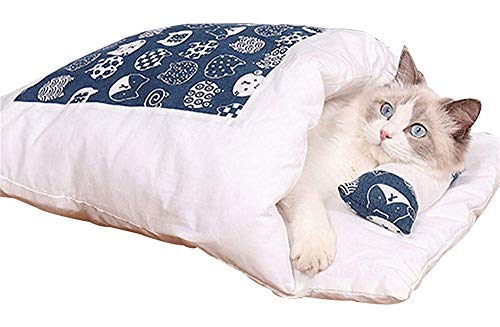 AOOPOO - Katzenschlafsack, abnehmbar, gepolstert, für den Innenbereich, für den Winter, für kleine Haustiere (L, H) von AOOPOO