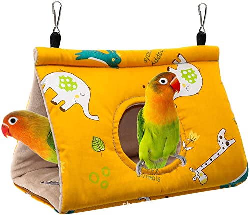 AOOPOO Warm Winter Papagei Nest, Sitzstange für Papageien, Samt Hängematte Hut Birdcage Hideaway Bett für Papageien, Lovebird Papageien von AOOPOO
