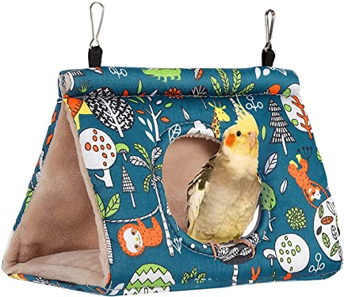 AOOPOO Warm Winter Papagei Nest, Sitzstange für Papageien, Samt Hängematte Hut Birdcage Hideaway Bett für Papageien, Lovebird Papageien von AOOPOO