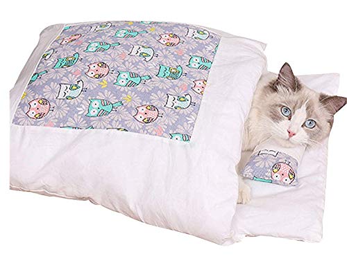AOOPOO - Warmer Schlafsack für Katzen, abnehmbar, gepolstert, für den Innenbereich, für den Winter, für kleine Haustiere (L, C) von AOOPOO