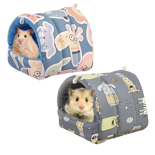 AOOTUERL Hamsterhaus, 2 Stück Hamsterbett, Mini Weiches und Warmes Hamsterhaus, Kleintiernest Baumwollhaus rutschfestes Hamster Schlafnest für Mini Igel/Zwerghamster/kleine Haustiere AOOTUERL Hamsterhaus, 2 Stück Hamsterbett, Mini Weiches und Warmes Hamsterhaus, Kleintiernest Baumwollhaus rutschfestes Hamster Schlafnest für Mini Igel/Zwerghamster/kleine Haustiere von AOOTUERL