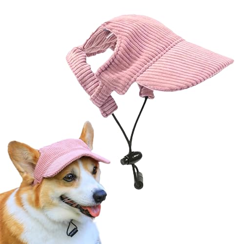 Hunde-Baseballkappe, Hunde-Sonnenhüte, verstellbarer Sommer-Sonnenhut mit Ohrlöchern, für kleine, mittelgroße und große Hunde, Baseballkappe, wasserdicht/atmungsaktiv, für Faldo/Shiba Inu/Corgi von AOOTUERL