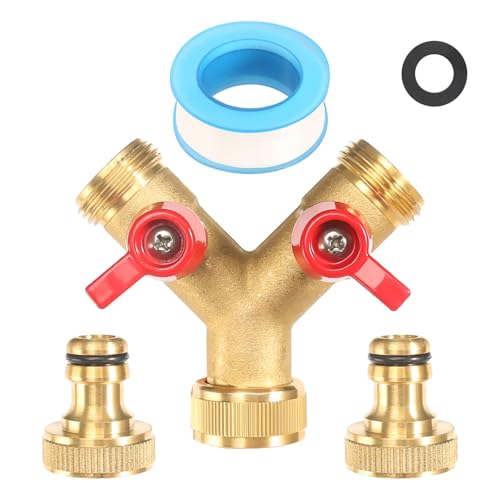 AOROPS 2 Wege Y Verteiler, 3/4 Zoll Wasserverteiler 2-Wege Vernickeltem Messing mit Zwei Ausgießern, Gartenschlauch Verteiler Y Splitter Gartenschlauch Adapter für den Einsatz in Haus Garten AOROPS 2 Wege Y Verteiler, 3/4 Zoll Wasserverteiler 2-Wege Vernickeltem Messing mit Zwei Ausgießern, Gartenschlauch Verteiler Y Splitter Gartenschlauch Adapter für den Einsatz in Haus Garten von AOROPS