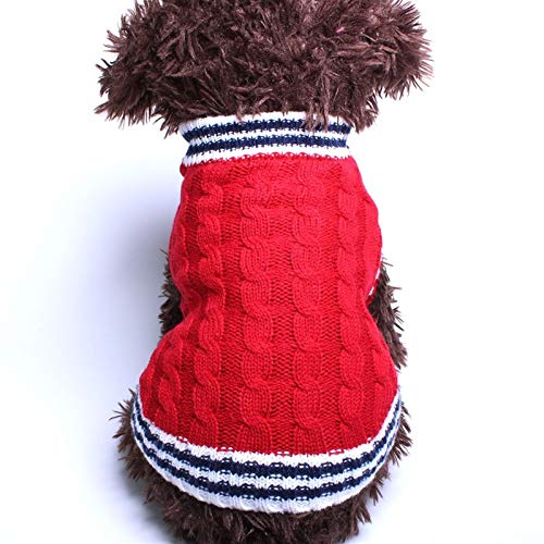 AOSUAI Hunde- und Katzen-Pullover mit Kapuze, adretter Stil, warme Kleidung, für Hunde und Katzen, Größe S, M, bequem (Farbe: Rot, Größe: L) von AOSUAI