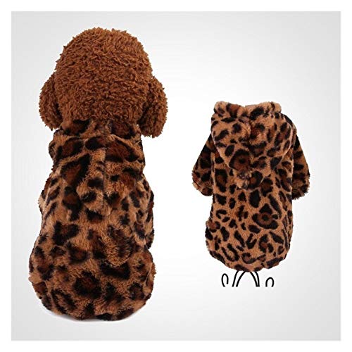 AOSUAI Hundekleidung mit Leopardenmuster, niedlich, Cartoon-Kleidung für kleine, mittelgroße Hunde, Kleidung, Jacke, Ropa Para Perro, XS-XXL bequem (Größe S) von AOSUAI