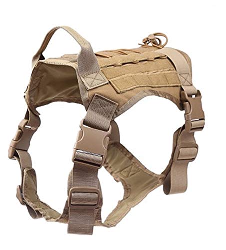 Taktische Weste Tactical Harness mit Griff Arbeiten Service-Hund Weste mit Front-Clip Leine Outdoor (Color : D, Size : XL.) von AOSUAI