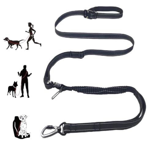 AOTECC Händefreie Hundeleine, stoßdämpfende Bungee-Leine mit Auto-Sicherheitsschnalle für Spaziergänge, Laufen, Training, gepolsterter Doppelgriff und reflektierender Streifen, max. 1,8 - 2,5 m AOTECC Händefreie Hundeleine, stoßdämpfende Bungee-Leine mit Auto-Sicherheitsschnalle für Spaziergänge, Laufen, Training, gepolsterter Doppelgriff und reflektierender Streifen, max. 1,8 - 2,5 m von AOTECC