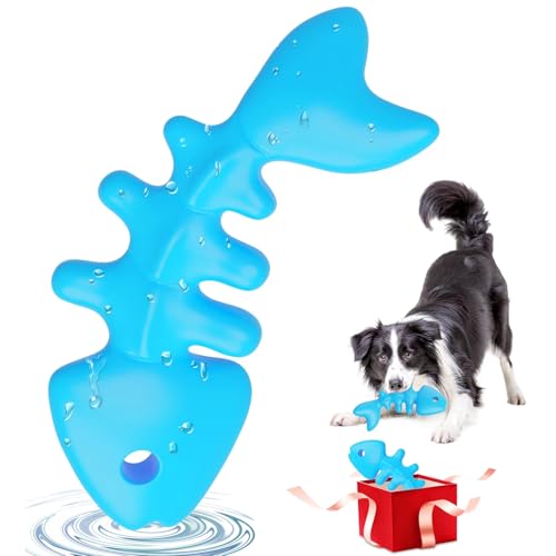AOTYPE Hunde-Kauspielzeug für aggressive Kauer, unzerstörbares Hundespielzeug für große Rassen, robustes Nylon-Fischgräten-Kauspielzeug, echtes Hundespielzeug mit Speckgeschmack, um sie zu von AOTYPE