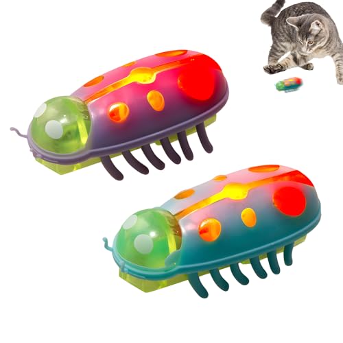 AOUZOVLI 2 Stück Emit Light Katzenspielzeug Elektrisch Interactives Katzenspielzeug Elektrisches Insect Automatische rotierende Haustierkatze mit Hindernisvermeidung, Training Spielzeug Katze AOUZOVLI 2 Stück Emit Light Katzenspielzeug Elektrisch Interactives Katzenspielzeug Elektrisches Insect Automatische rotierende Haustierkatze mit Hindernisvermeidung, Training Spielzeug Katze von AOUZOVLI
