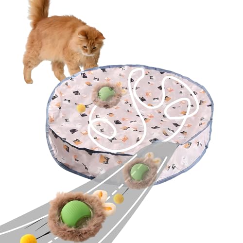 AOUZOVLI Katzenspielzeug Interaktiv,Interaktives Spielzeug für Katzen mit Doppelschicht Jagdabdeckung,2 in 1 Simuliertes Interaktives Jagdkatzenspielzeug,für Katzen Zum Spielen (Grün) von AOUZOVLI