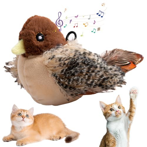 AOUZOVLI Katzenspielzeug Vogel Interaktives Katzenspielzeug Simulierter Zwitschernder Vogel Fliegender Vogel für Katzen, Simulierter Zwitschernder Vogel, Vogelspielzeug für Katzen AOUZOVLI Katzenspielzeug Vogel Interaktives Katzenspielzeug Simulierter Zwitschernder Vogel Fliegender Vogel für Katzen, Simulierter Zwitschernder Vogel, Vogelspielzeug für Katzen von AOUZOVLI