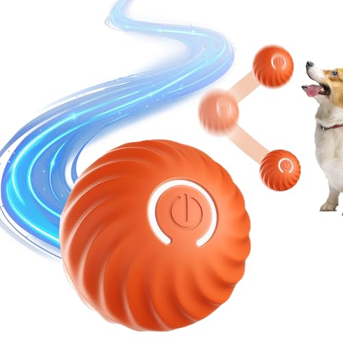AOUZOVLI Magic Ball Hund Orange Interaktives Hundespielzeug,Hundespielzeug TPR Magic Ball Für Hunde,Hundeball Elektrisch Geeignet für Drinnen und Draußen Gegen Langeweile(Durchmesser 53 Mm) von AOUZOVLI