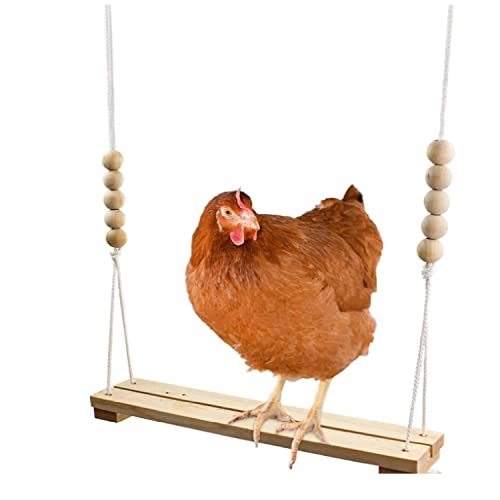 AOVNA Hühnerschaukel aus Holz, zum Aufhängen, langlebig, Huhnschaukel, Sitzstange zum Aufhängen, Spielzeug für Huhn, Vogel von AOVNA