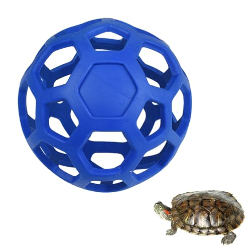 AOVNA Schildkröte Leckerli-Ball Futterball Hohl Ball Gemüse Obst Futterspender Halter Pet Supplies Futtersuche Spielzeug für Schildkröte Pferd Kaninchen (Blau) von AOVNA