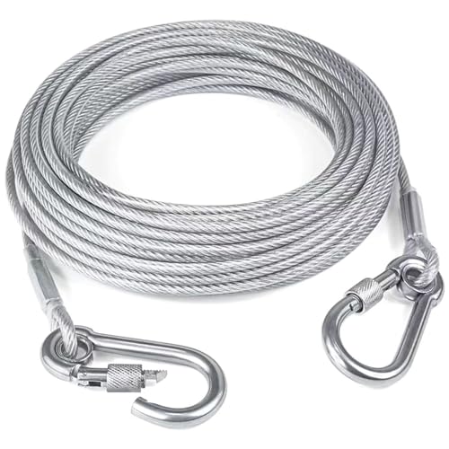 3-10M Stahldraht Seil, robuste Doppel-Kopf Hunde Leine Outdoor-Metalls chnalle Wirerope, Anti-Rost-Trainings Halsband 3-10M Stahldraht Seil, robuste Doppel-Kopf Hunde Leine Outdoor-Metalls chnalle Wirerope, Anti-Rost-Trainings Halsband von AOYEAH