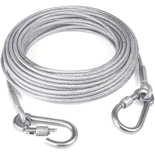 3-10M Stahldraht Seil, robuste Doppel-Kopf Hunde Leine Outdoor-Metalls chnalle Wirerope, Anti-Rost-Trainings Halsband 3-10M Stahldraht Seil, robuste Doppel-Kopf Hunde Leine Outdoor-Metalls chnalle Wirerope, Anti-Rost-Trainings Halsband von AOYEAH